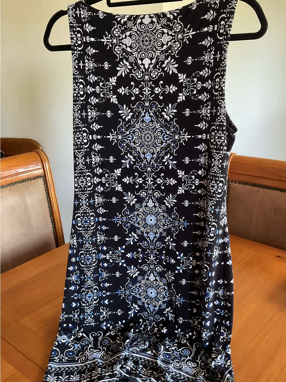 White House Black Market Black and White Patterned Midi Dress